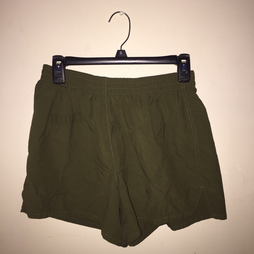 Vintage green elastic band shorts